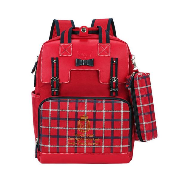 school children girl bag 1 - 6 grade girls pack student paper backpack shoulders breathable plaid sweet bags
school children girl bag 1 - 6 grade girls pack student paper backpack shoulders breathable plaid sweet bags