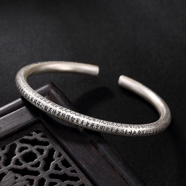 bangle 999 pure silver bangles for women heart sutra buddhist scriptures engraved mother lover gift fine sterling jewelry, Black
bangle 999 pure silver bangles for women heart sutra buddhist scriptures engraved mother lover gift fine sterling jewelry, Black