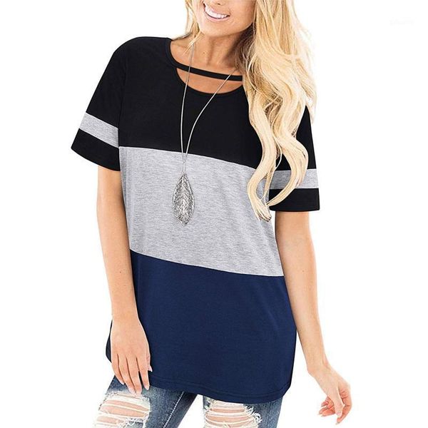 women's t shirts patchwork streetwear temperament color block short sleeves tunic chest cutout choker casual o-neck d12# t-shirt, White
women's t shirts patchwork streetwear temperament color block short sleeves tunic chest cutout choker casual o-neck d12# t-shirt, White