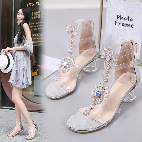 summer style bohemian crystal with rhinestone pvc transparent sandals fashion banquet dress all-match women's shoes, Black
summer style bohemian crystal with rhinestone pvc transparent sandals fashion banquet dress all-match women's shoes, Black