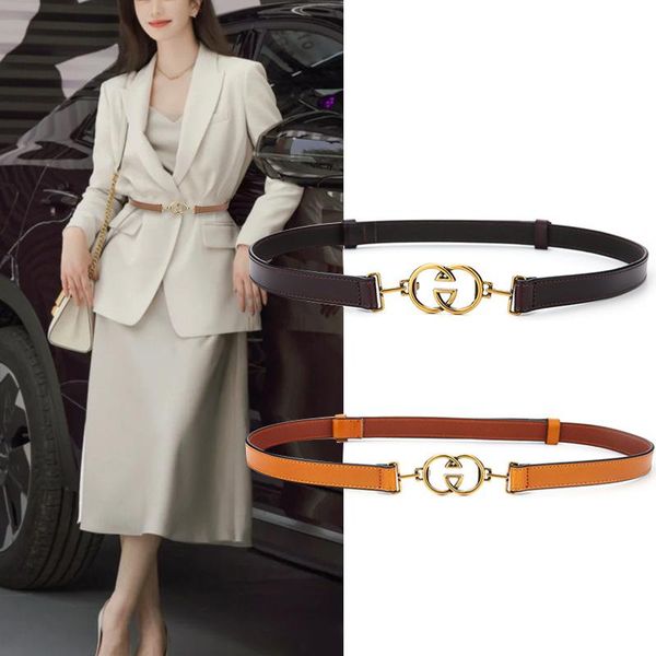 belts women fashion waist cowhide belt dress decorated thin all-match perforated alloy smooth buckle chain, Black;brown
belts women fashion waist cowhide belt dress decorated thin all-match perforated alloy smooth buckle chain, Black;brown