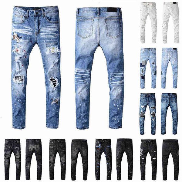 2021 mens designer jeans distressed ripped biker slim fit motorcycle biker denim for men s fashion mans black pants 20ss pour hommes, Blue
2021 mens designer jeans distressed ripped biker slim fit motorcycle biker denim for men s fashion mans black pants 20ss pour hommes, Blue