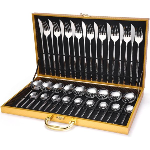 dinnerware sets 4/16/24 pcsupscale tableware silver set stainless steel cutlery knife fork coffee spoon
dinnerware sets 4/16/24 pcsupscale tableware silver set stainless steel cutlery knife fork coffee spoon