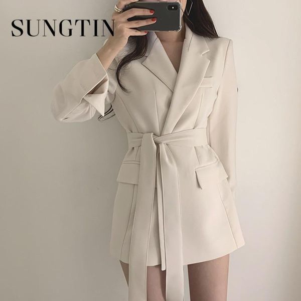 women's suits & blazers sungtin 2021 fashion office ladies loose blazer women belt korean style oversize causal female jacket solid col, White;black
women's suits & blazers sungtin 2021 fashion office ladies loose blazer women belt korean style oversize causal female jacket solid col, White;black