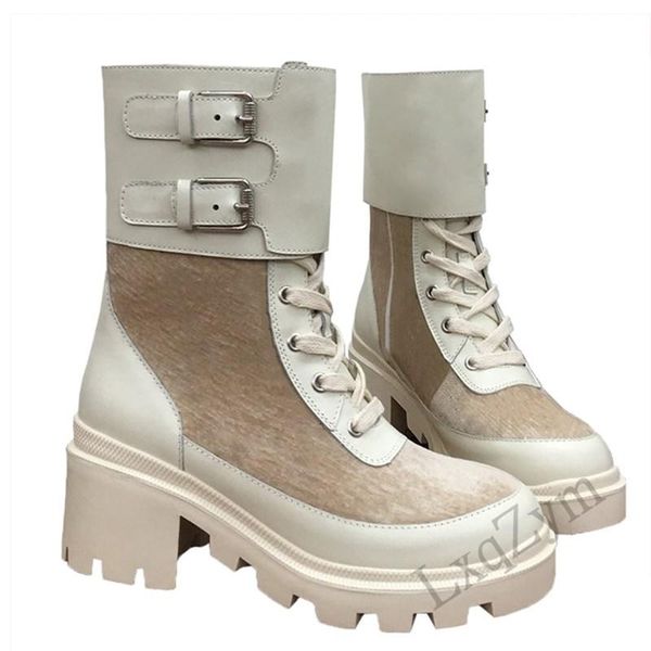 boots brand designer women's motorcycle fashion buckle decor round toe lace up natural calfskin street lady casual shoes, Black
boots brand designer women's motorcycle fashion buckle decor round toe lace up natural calfskin street lady casual shoes, Black