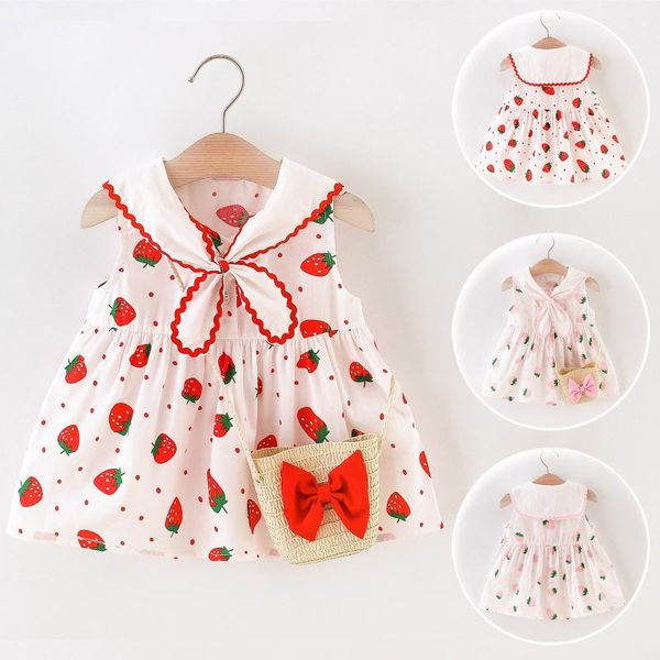 girl's dresses 2piece summer toddler girl clothes set baby beach cute strawberry dotted sleeveless cotton born princess dress+bag, Red;yellow
girl's dresses 2piece summer toddler girl clothes set baby beach cute strawberry dotted sleeveless cotton born princess dress+bag, Red;yellow