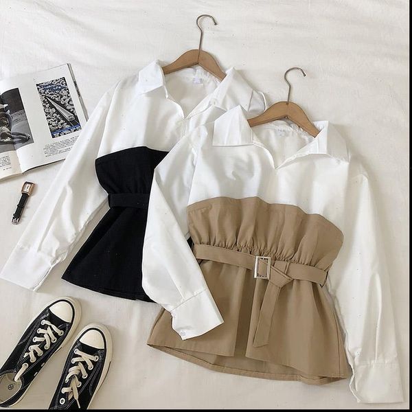 patchwrok shirt women blouses long sleeve v neck peter pan spring sashes blouse for fashion shirts, White
patchwrok shirt women blouses long sleeve v neck peter pan spring sashes blouse for fashion shirts, White