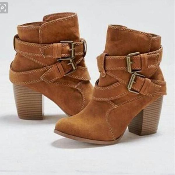 boots round head high heel thick belt fashionable autumn and winter fashion buckle nude korean short, Black
boots round head high heel thick belt fashionable autumn and winter fashion buckle nude korean short, Black