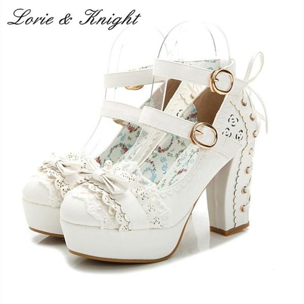 japanese style sweet bow lace candy color princess shoes buckle strap high heels lolita pink/white/apricot dress, Black
japanese style sweet bow lace candy color princess shoes buckle strap high heels lolita pink/white/apricot dress, Black