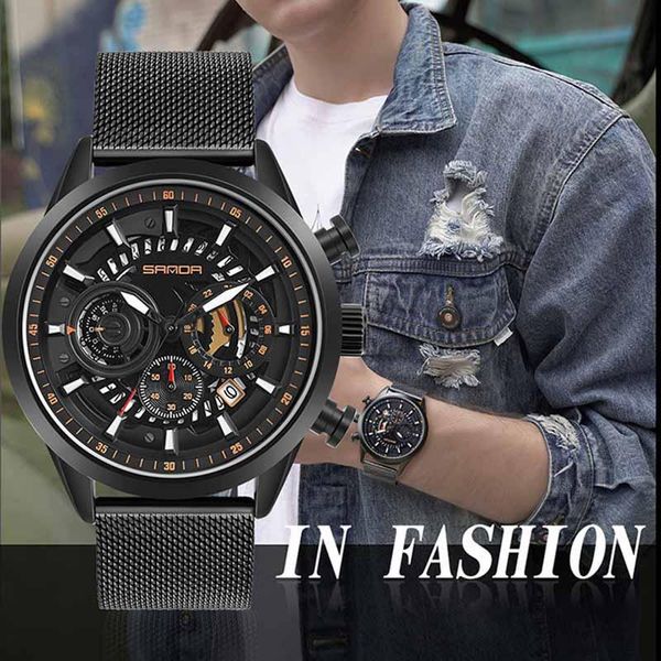 wristwatches sanda cool men's watch male waterproof casual business korean fashion trend six-pin calendar timing clock time, Slivery;brown
wristwatches sanda cool men's watch male waterproof casual business korean fashion trend six-pin calendar timing clock time, Slivery;brown