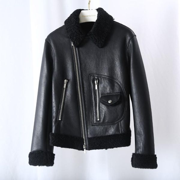 women's fur & faux wool coat vinatge genuine female jacket motorcycle coats warm jackets for women 2021 ropa invierno mujer zjt934, Black
women's fur & faux wool coat vinatge genuine female jacket motorcycle coats warm jackets for women 2021 ropa invierno mujer zjt934, Black
