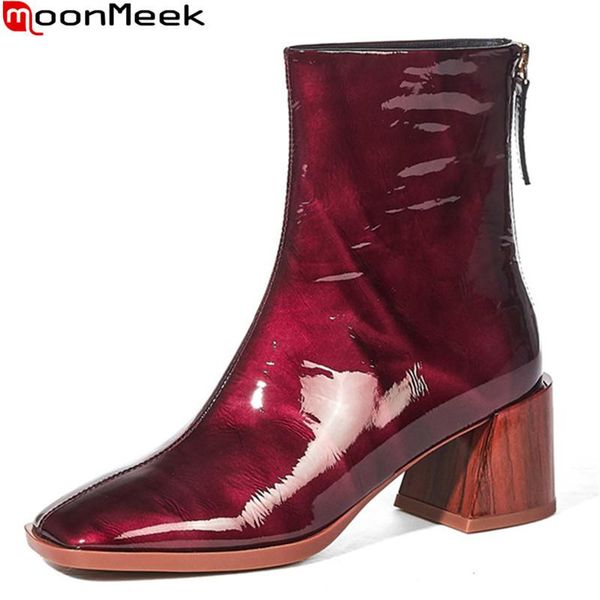 boots moonmeek 2021 arrival fashion ankle thick heels square toe ladies shoes autumn winter solid color women, Black
boots moonmeek 2021 arrival fashion ankle thick heels square toe ladies shoes autumn winter solid color women, Black