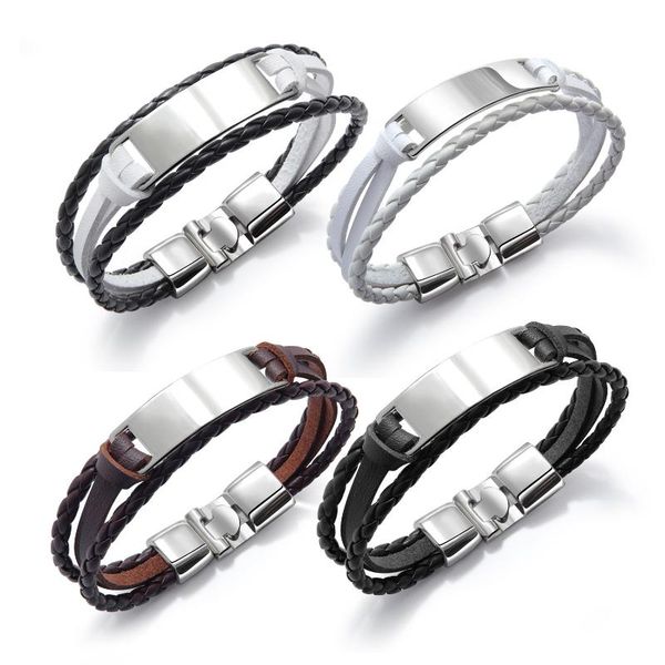 bangle custom signature gift fashion men's bracelet simplicity all-match multi-layer weaving leather glossy jewelry, Black
bangle custom signature gift fashion men's bracelet simplicity all-match multi-layer weaving leather glossy jewelry, Black