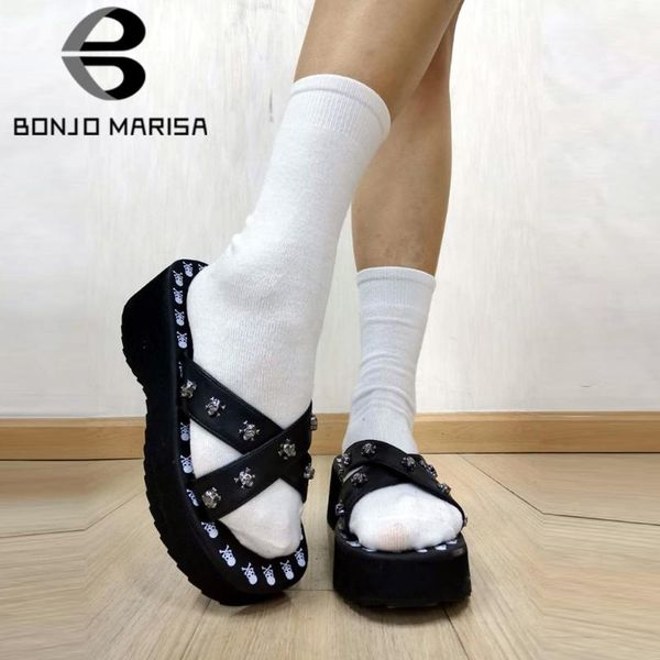 slippers bonjomarisa big size 43 open toe platform wedges skull gothic devil women's outdoor punk slip on casual leisure shoes, Black
slippers bonjomarisa big size 43 open toe platform wedges skull gothic devil women's outdoor punk slip on casual leisure shoes, Black