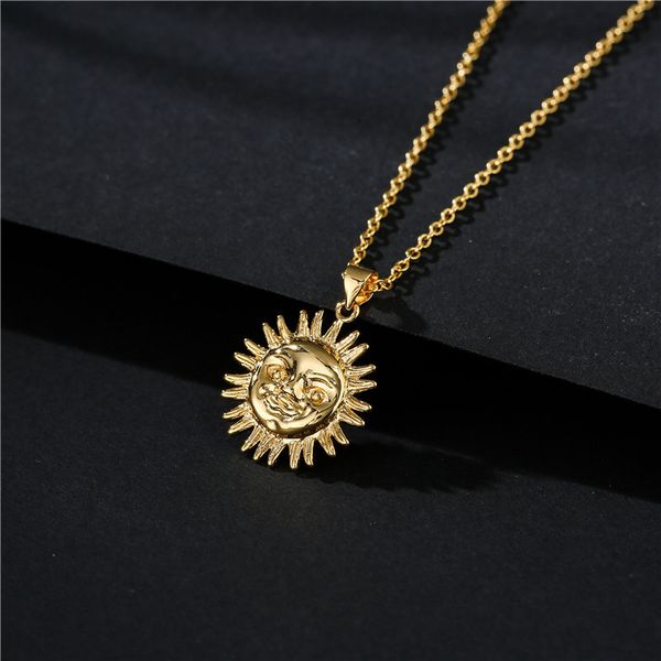 simple copper plated real gold sun pendant necklace women's 2021 fashion product, Silver
simple copper plated real gold sun pendant necklace women's 2021 fashion product, Silver