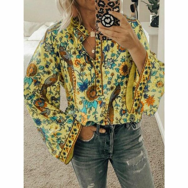 boho flower blouses womens fashion shirt v-neck long sleeve peacock print casual loose ladies floral blouse women's & shirts, White
boho flower blouses womens fashion shirt v-neck long sleeve peacock print casual loose ladies floral blouse women's & shirts, White