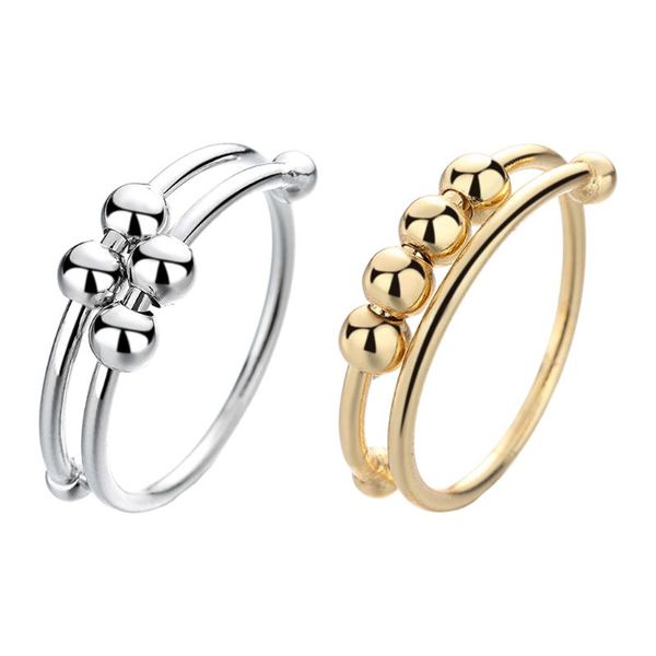 wedding rings rotatable round copper beaded ring spinner calming anti-anxiety jewellery jewelry, Slivery;golden
wedding rings rotatable round copper beaded ring spinner calming anti-anxiety jewellery jewelry, Slivery;golden