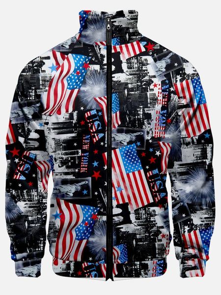 men's hoodies & sweatshirts 2021 6 american flag pattern trend casual print stand collar zipper sweatshirt, Black
men's hoodies & sweatshirts 2021 6 american flag pattern trend casual print stand collar zipper sweatshirt, Black