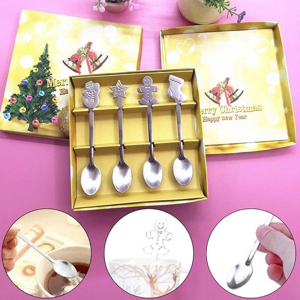 spoons 4pcs christmas craft gift stainless steel tableware small spoon european style coffee
spoons 4pcs christmas craft gift stainless steel tableware small spoon european style coffee