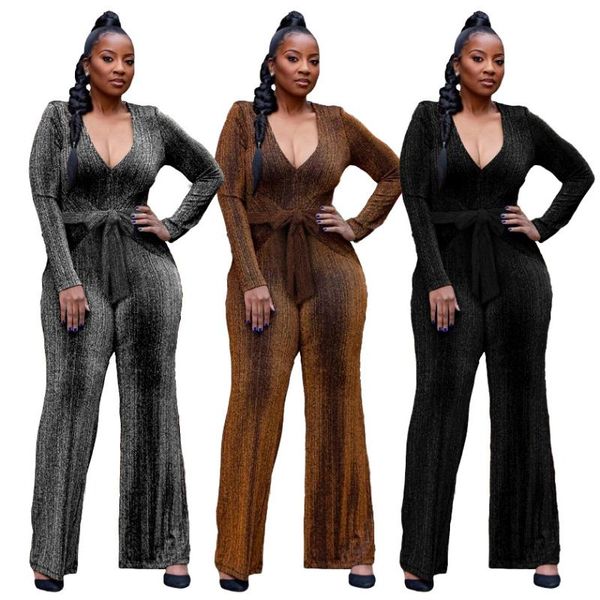 women's jumpsuits & rompers sparkling women deep v-neck 2021 spring test clubwear long sleeve sashes lace-up skinny wide-leg, Black;white
women's jumpsuits & rompers sparkling women deep v-neck 2021 spring test clubwear long sleeve sashes lace-up skinny wide-leg, Black;white