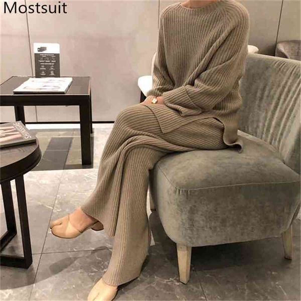 winter solid knitted 2 piece sets outfits women simple sweater pullover + wide leg pants suits casual fashion korean 210513, White
winter solid knitted 2 piece sets outfits women simple sweater pullover + wide leg pants suits casual fashion korean 210513, White