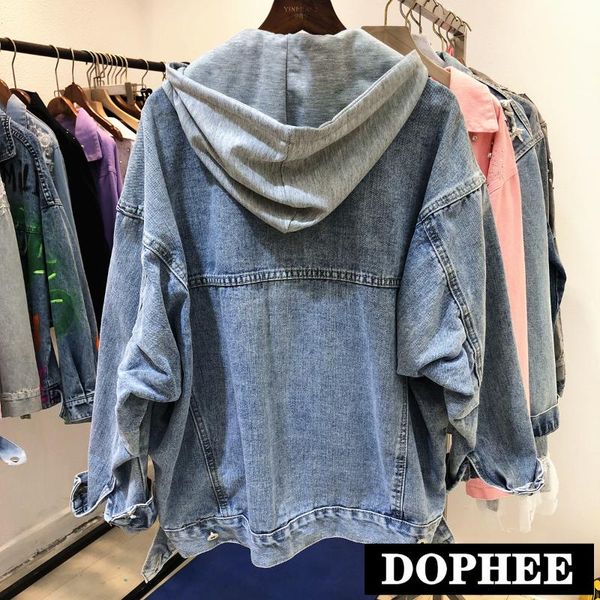 women's jackets loose jeans coat spring women 2021 korean autumn students all-match hooded denim jacket bf harajuku style cap, Black;brown
women's jackets loose jeans coat spring women 2021 korean autumn students all-match hooded denim jacket bf harajuku style cap, Black;brown