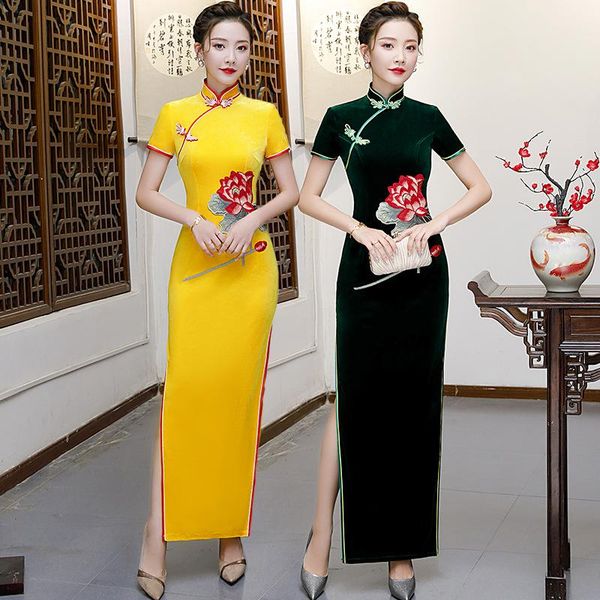 chinese traditional women flower embroidery velour cheongsam female party dress elegant ladies vintage qipao oversize 5xl ethnic clothing, Red
chinese traditional women flower embroidery velour cheongsam female party dress elegant ladies vintage qipao oversize 5xl ethnic clothing, Red