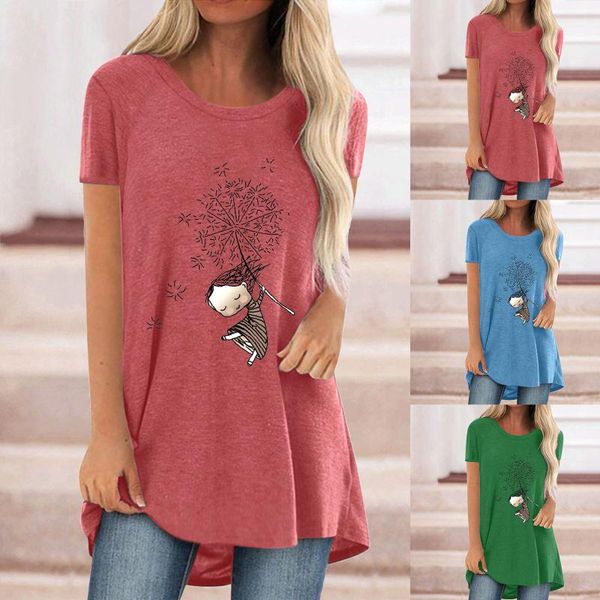 2021women's plus size cartoon graphic tees casual round neck short sleeve print long t-shirt camisetas mujer summer women's, White
2021women's plus size cartoon graphic tees casual round neck short sleeve print long t-shirt camisetas mujer summer women's, White