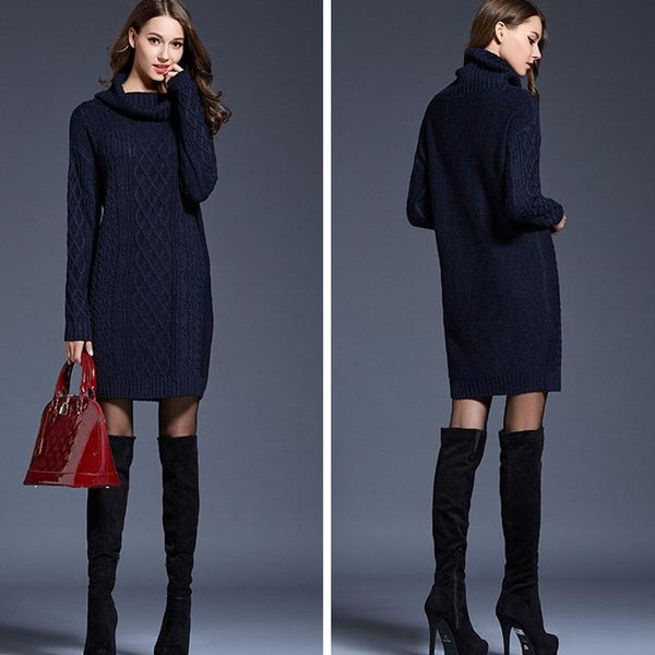 women's sweaters 2021 autumn winter european american large size sweater dress long section high collar slim warm femaleaa74, White;black
women's sweaters 2021 autumn winter european american large size sweater dress long section high collar slim warm femaleaa74, White;black
