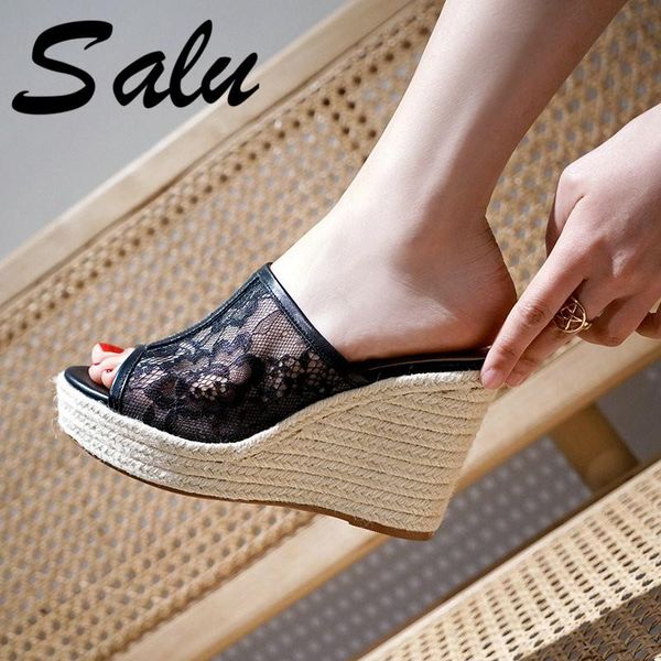 dress shoes salu women sandals leather wedge high heel decoration platform slingback soft sole wedding size 34-39, Black
dress shoes salu women sandals leather wedge high heel decoration platform slingback soft sole wedding size 34-39, Black