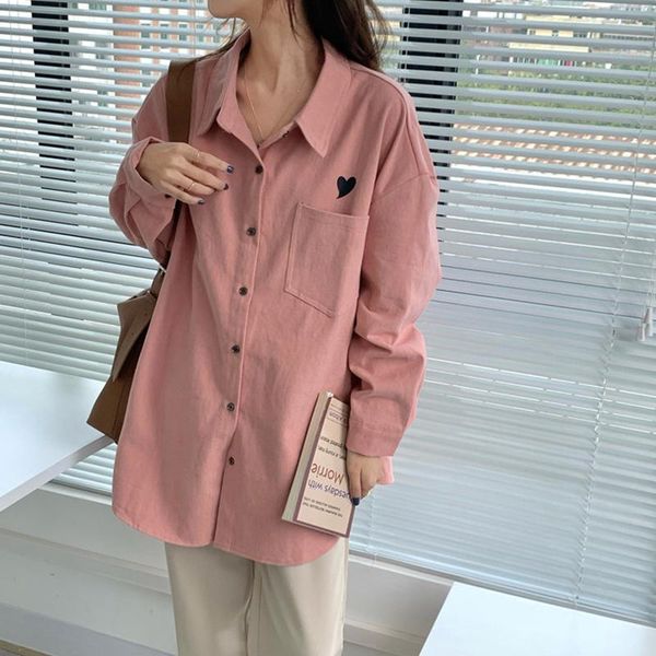 women's blouses & shirts korean style ladies oversized spring autumn female casual loose pockets blusas mujer, White
women's blouses & shirts korean style ladies oversized spring autumn female casual loose pockets blusas mujer, White