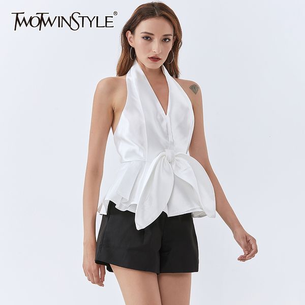 patchwork bowknot slim women shirt halter sleeveless backless short blouse female summer fashion clothing 210524, White
patchwork bowknot slim women shirt halter sleeveless backless short blouse female summer fashion clothing 210524, White