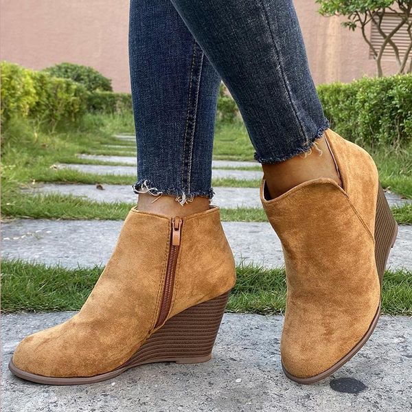 boots women ankle woman fashion wedges 2021 autumn winter big size 35-43 zipper shoes women's lady footwear, Black
boots women ankle woman fashion wedges 2021 autumn winter big size 35-43 zipper shoes women's lady footwear, Black