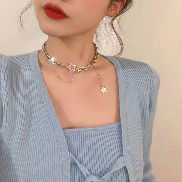 chokers punk vintage simple clavicle chain necklaces for women five-pointed star necklace 2021 female metal short jewelry gifts, Golden;silver
chokers punk vintage simple clavicle chain necklaces for women five-pointed star necklace 2021 female metal short jewelry gifts, Golden;silver