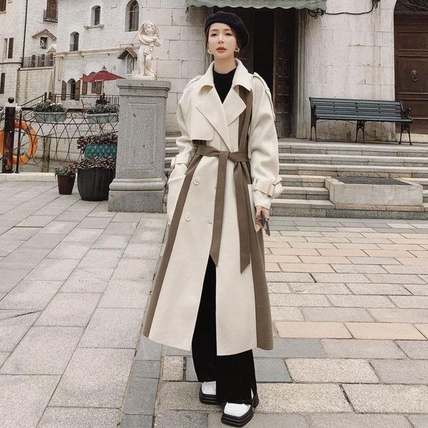 women's wool & blends winter double-sided woolen coat long loose contrast color ladies cape double-breasted thick jacket female, Black
women's wool & blends winter double-sided woolen coat long loose contrast color ladies cape double-breasted thick jacket female, Black