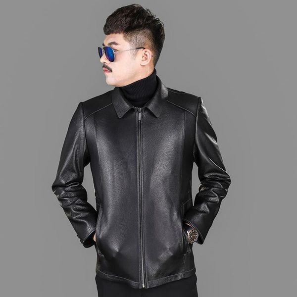men's leather & faux 2021 haining authentic first layer real deer skin jacket high-grade spring and winter coat, Black
men's leather & faux 2021 haining authentic first layer real deer skin jacket high-grade spring and winter coat, Black