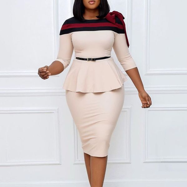 plus size women dress color block business peplum tunic belted bodycon pencil midi office dresses autumn elegant vestidos 2021, White
plus size women dress color block business peplum tunic belted bodycon pencil midi office dresses autumn elegant vestidos 2021, White