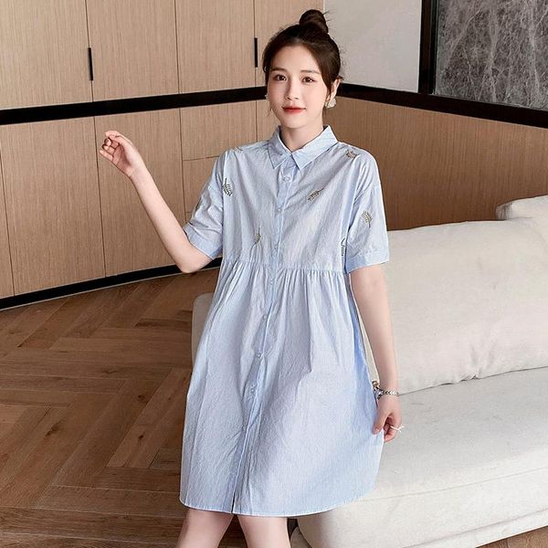 maternity dresses 577# clothes summer short sleeves embroidered turn down collar loose stylish dress pregnant women pregnancy, White
maternity dresses 577# clothes summer short sleeves embroidered turn down collar loose stylish dress pregnant women pregnancy, White