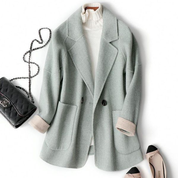 women's wool & blends mozuleva 2021 double cashmere winter woolen coat for women green color korean simple short style coats, Black
women's wool & blends mozuleva 2021 double cashmere winter woolen coat for women green color korean simple short style coats, Black