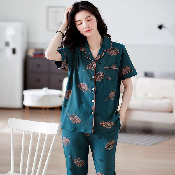 brand cotton women pajamas sets leaf print large size lady sleepwear womens pijamas suit home clothes pyjama femme -3xl, Black;red
brand cotton women pajamas sets leaf print large size lady sleepwear womens pijamas suit home clothes pyjama femme -3xl, Black;red