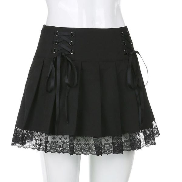 skirts 2021 spring autumn women punk goth style black lace vintage pleated high waist dance short harajuku mini skirt
skirts 2021 spring autumn women punk goth style black lace vintage pleated high waist dance short harajuku mini skirt