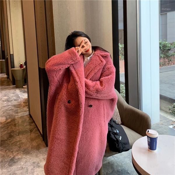 women's wool & blends coat women winter nice large size mid-length double-sided particle sheep shearing profile lamb woolen y16, Black
women's wool & blends coat women winter nice large size mid-length double-sided particle sheep shearing profile lamb woolen y16, Black