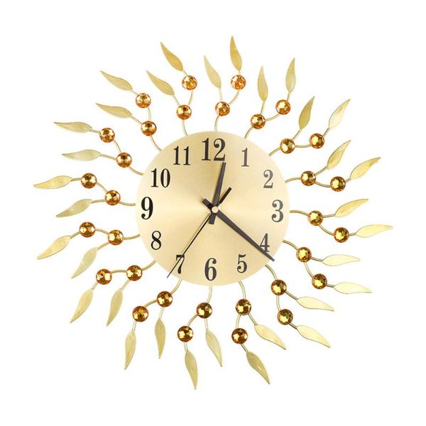 wall clocks retro diamond wrought iron clock flower creative mute living room decoration without battery (golden)
wall clocks retro diamond wrought iron clock flower creative mute living room decoration without battery (golden)