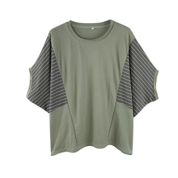 women's t-shirt neatie kiddie summer casual short batwing sleeve gray streetwear women clothes 2021 stripe patchwork loose tshirt, White
women's t-shirt neatie kiddie summer casual short batwing sleeve gray streetwear women clothes 2021 stripe patchwork loose tshirt, White