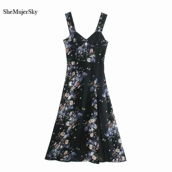 shemujersky women black chiffon dress 2021 summer sleeveless backless floral print midi dresses side split elastic vestido casual, Black;gray
shemujersky women black chiffon dress 2021 summer sleeveless backless floral print midi dresses side split elastic vestido casual, Black;gray