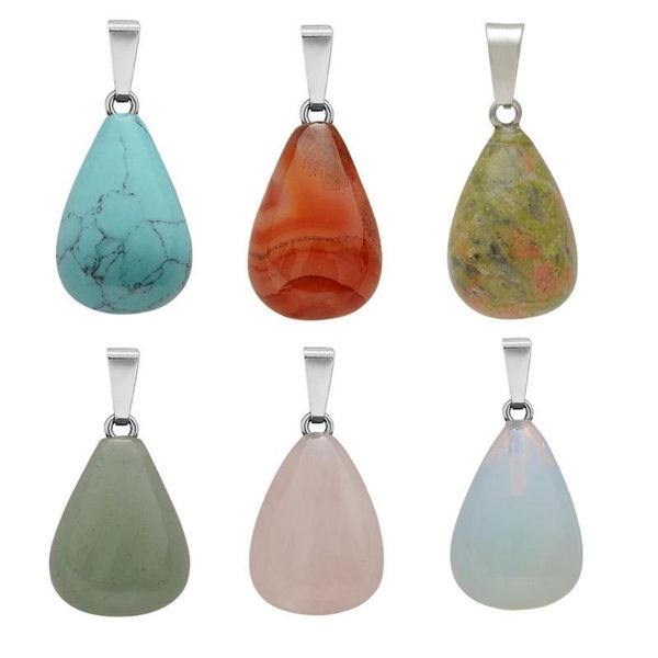 teardrop pendant necklace healing waterdrop stone crystal chakra charm protection rock necklaces, Silver
teardrop pendant necklace healing waterdrop stone crystal chakra charm protection rock necklaces, Silver