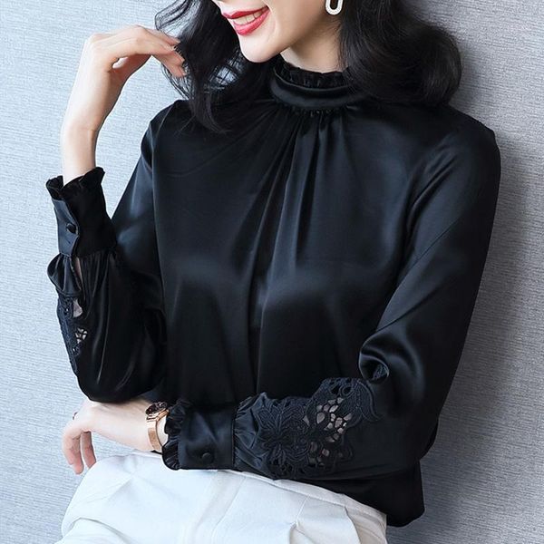 women's blouses & shirts plus size 4xl elegant imitation silk blouse spring women fashion long sleeves satin vintage femme hollow x284, White
women's blouses & shirts plus size 4xl elegant imitation silk blouse spring women fashion long sleeves satin vintage femme hollow x284, White
