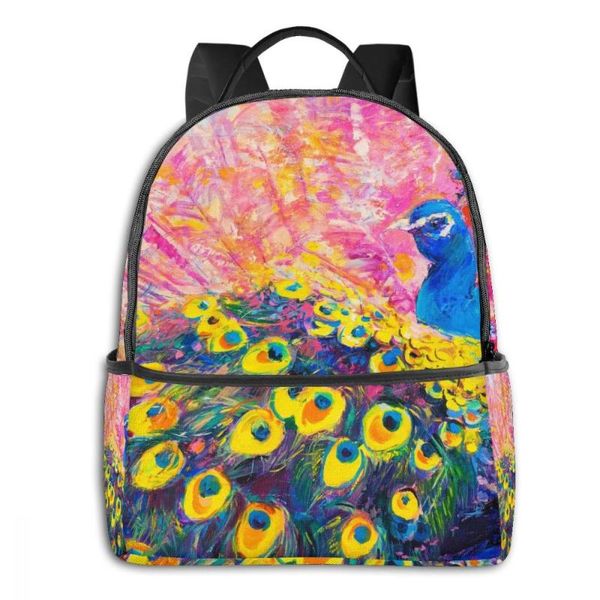 backpack fashion girl college school bag casual women peacock oil painting book packbag for teenage travel shoulder
backpack fashion girl college school bag casual women peacock oil painting book packbag for teenage travel shoulder
