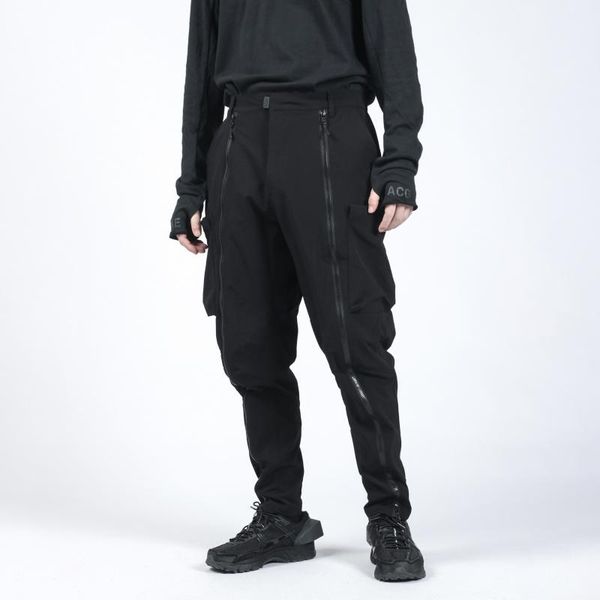 men's pants functional joggers full length double zipper techwear ninjawear darkwear silenstorm, Black
men's pants functional joggers full length double zipper techwear ninjawear darkwear silenstorm, Black