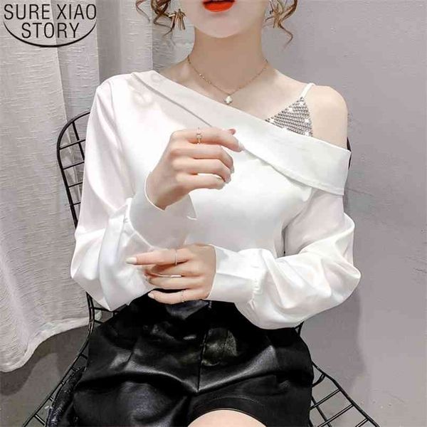 white blouse women spring off-shoulder fashion skew collar long sleeve chiffon blouses loose clothes blusas 13730 210506
white blouse women spring off-shoulder fashion skew collar long sleeve chiffon blouses loose clothes blusas 13730 210506